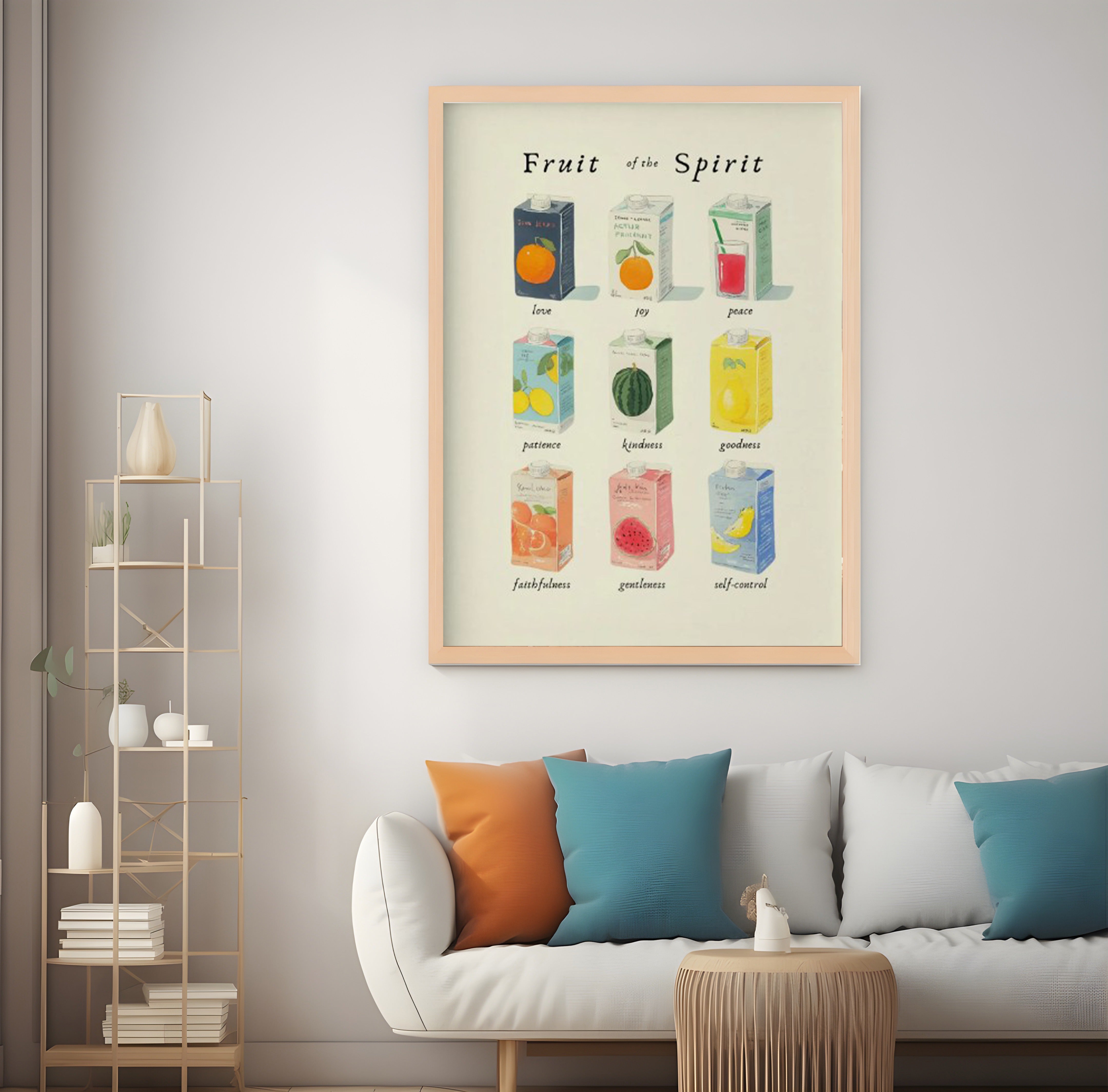 Fruit of the Spirit Wall Art, Scripture Wall Art Digital Download, Christian Home Decor, Nursery, Bible Verse, Kitchen